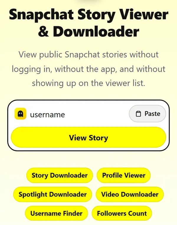 The search box with a Snapchat username typed in and the View Story button